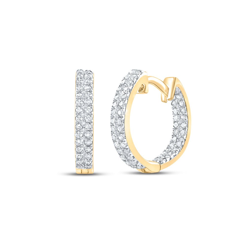 10K Yellow Gold Modern Diamond Earrings with Natural Sparkle - Splendid Jewellery