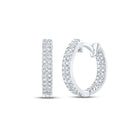 Diamond Hoop Earrings in 10K White Gold for Everyday Wear - Splendid Jewellery