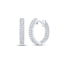 Load image into Gallery viewer, Diamond Hoop Earrings in 10K White Gold for Everyday Wear - Splendid Jewellery