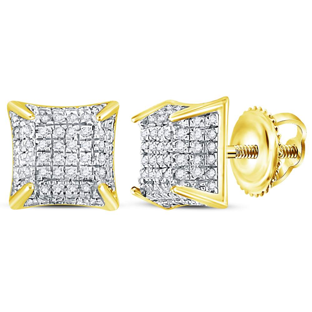 10K Yellow Gold Round Diamond Fashion Earring 1/3 Cttw - Splendid Jewellery