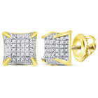 10K Yellow Gold Round Diamond Fashion Earring 1/3 Cttw - Splendid Jewellery