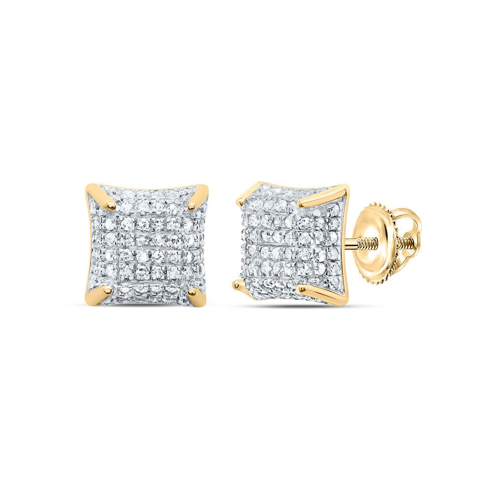 10K Yellow Gold Round Diamond Fashion Earring 1/3 Cttw - Splendid Jewellery