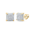10K Yellow Gold Round Diamond Fashion Earring 1/3 Cttw - Splendid Jewellery