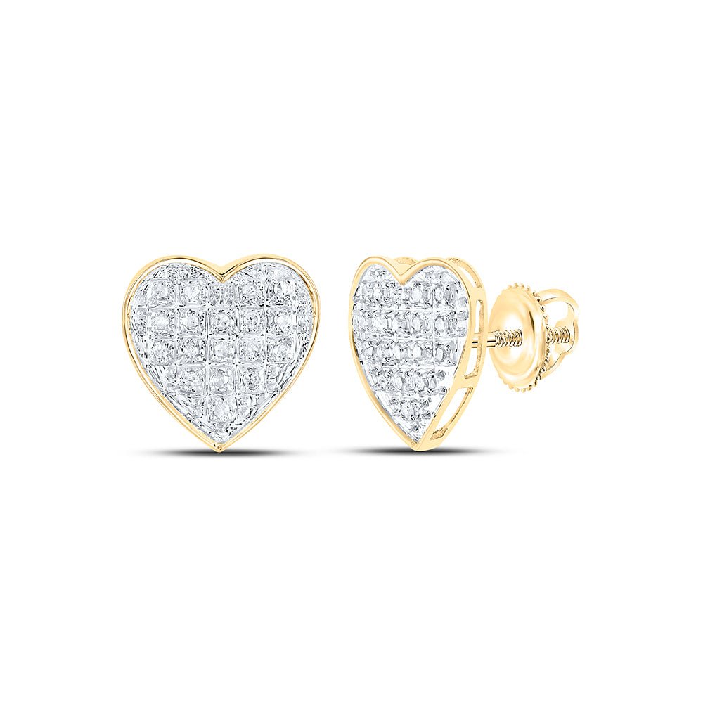 10K Yellow Gold Modern Diamond Earrings with Fine Detail - Splendid Jewellery