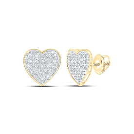 10K Yellow Gold Modern Diamond Earrings with Fine Detail - Splendid Jewellery