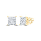 10K Yellow Gold Elegant Cluster Earrings with Diamond with Elegant Styling - Splendid Jewellery