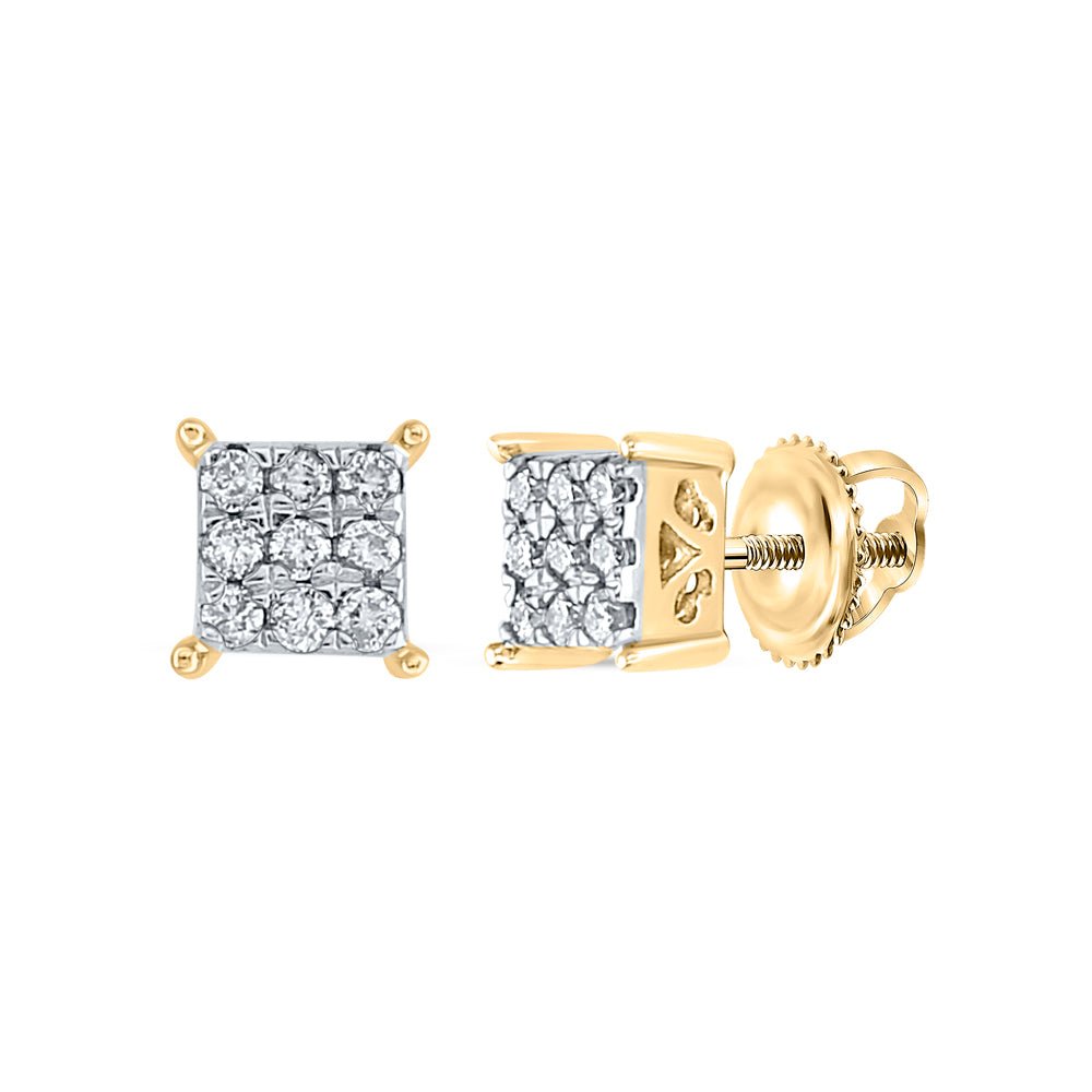 10K Yellow Gold Luxury Diamond Stud Earrings for Everyday Wear - Splendid Jewellery