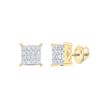 Load image into Gallery viewer, 10K Yellow Gold Round Diamond Stud Earrings - Splendid Jewellery