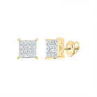 10K Yellow Gold Round Diamond Stud Earrings - Splendid Jewellery