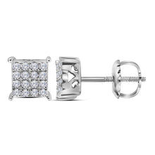 Load image into Gallery viewer, Round Diamond Earrings in 10K White Gold with Natural Sparkle - Splendid Jewellery
