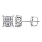 Round Diamond Earrings in 10K White Gold with Natural Sparkle - Splendid Jewellery