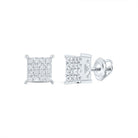 Round Diamond Earrings in 10K White Gold with Natural Sparkle - Splendid Jewellery