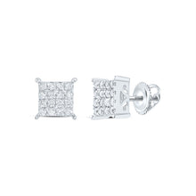 Load image into Gallery viewer, Round Diamond Earrings in 10K White Gold with Natural Sparkle - Splendid Jewellery