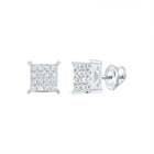Round Diamond Earrings in 10K White Gold with Natural Sparkle - Splendid Jewellery