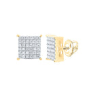 10K Yellow Gold Modern Diamond Earrings Gift Edition - Splendid Jewellery