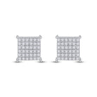 10K White Gold Round Diamond Cluster Earrings Gift Edition - Splendid Jewellery