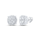 Round Diamond Earrings in 10K White Gold with Elegant Styling - Splendid Jewellery