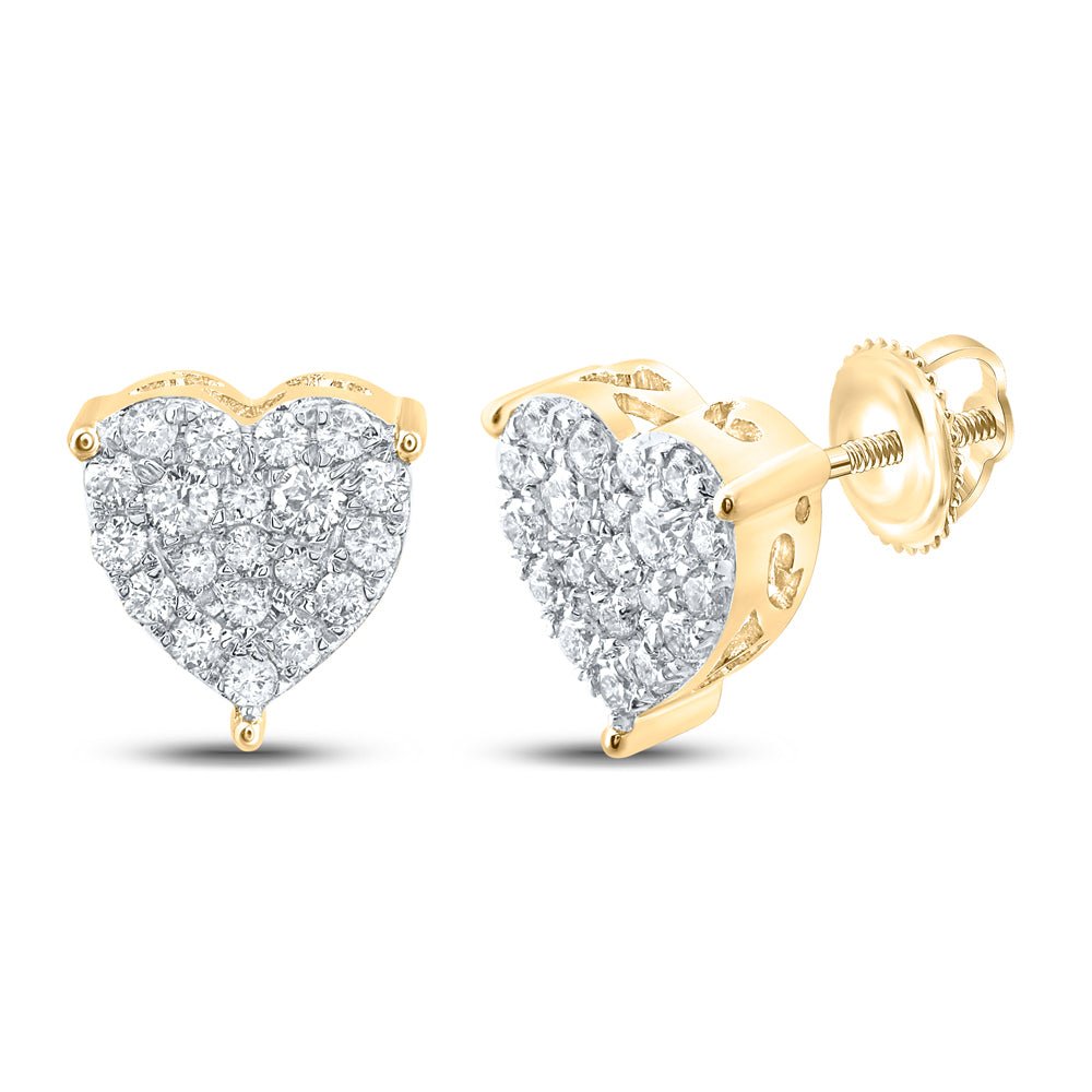 10K Yellow Gold Gift - Ready Diamond Earrings with Fine Detail - Splendid Jewellery