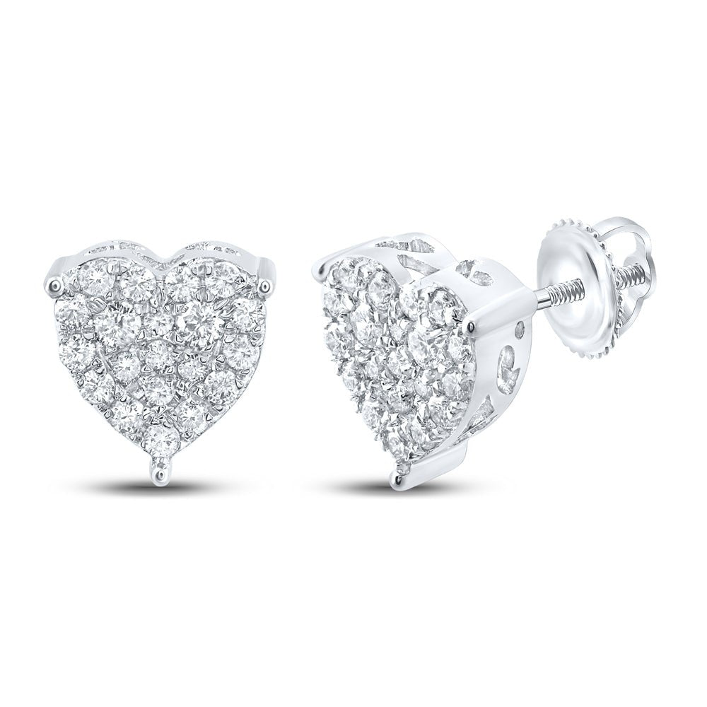10K White Gold Gift - Ready Diamond Earrings with Fine Detail - Splendid Jewellery