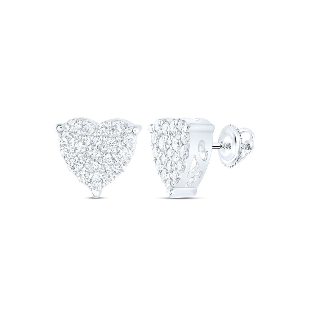 10K White Gold Modern Diamond Earrings with Natural Sparkle - Splendid Jewellery