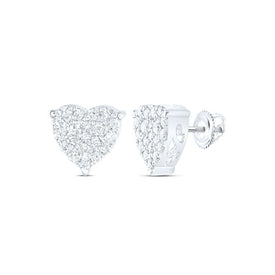 10K White Gold Modern Diamond Earrings with Natural Sparkle - Splendid Jewellery