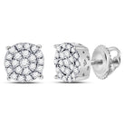 10K White Gold Luxury Diamond Cluster Earrings - Splendid Jewellery