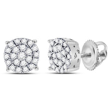 Load image into Gallery viewer, 10K White Gold Luxury Diamond Cluster Earrings - Splendid Jewellery