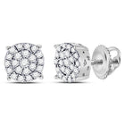 10K White Gold Luxury Diamond Cluster Earrings - Splendid Jewellery