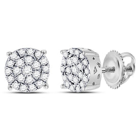 10K White Gold Luxury Diamond Cluster Earrings - Splendid Jewellery