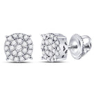 10K White Gold Luxury Diamond Cluster Earrings - Splendid Jewellery