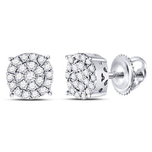 Load image into Gallery viewer, 10K White Gold Luxury Diamond Cluster Earrings - Splendid Jewellery