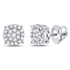 10K White Gold Luxury Diamond Cluster Earrings - Splendid Jewellery