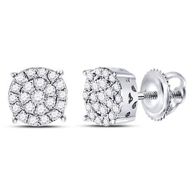 10K White Gold Luxury Diamond Cluster Earrings - Splendid Jewellery