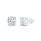 10K White Gold Modern Diamond Earrings with Fine Detail - Splendid Jewellery