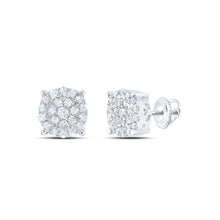 Load image into Gallery viewer, 10K White Gold Modern Diamond Earrings with Fine Detail - Splendid Jewellery