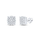 10K White Gold Modern Diamond Earrings with Fine Detail - Splendid Jewellery