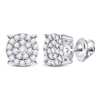 10K White Gold Modern Diamond Earrings with Fine Detail - Splendid Jewellery