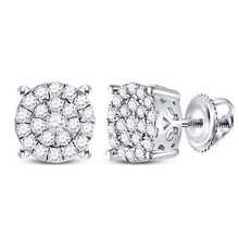 Load image into Gallery viewer, 10K White Gold Modern Diamond Earrings with Fine Detail - Splendid Jewellery