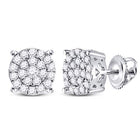 10K White Gold Modern Diamond Earrings with Fine Detail - Splendid Jewellery