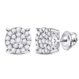10K White Gold Modern Diamond Earrings with Fine Detail - Splendid Jewellery