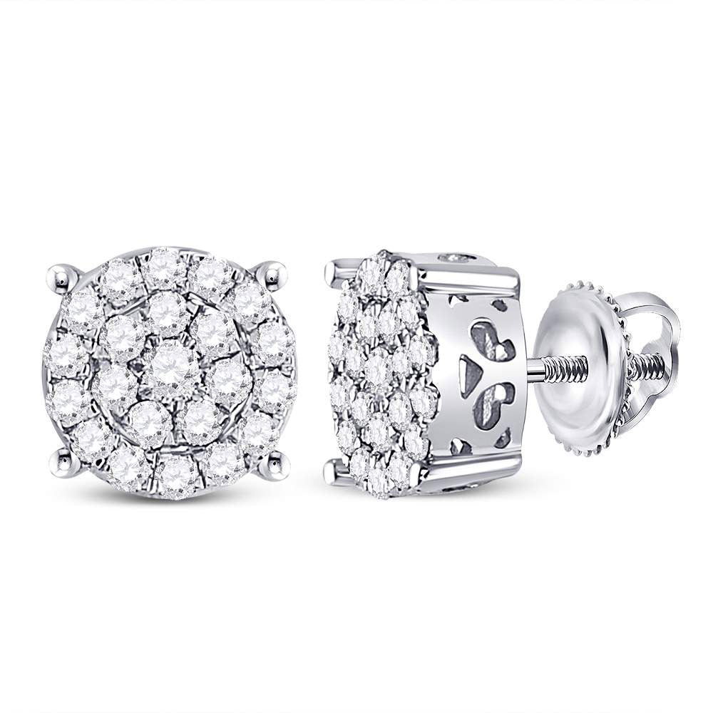 10K White Gold Gift - Ready Diamond Earrings with Natural Sparkle - Splendid Jewellery