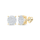 10K Yellow Gold Luxury Diamond Cluster Earrings - Splendid Jewellery