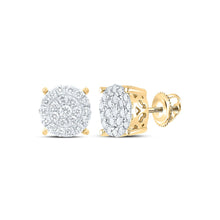 Load image into Gallery viewer, 10K Yellow Gold Luxury Diamond Cluster Earrings - Splendid Jewellery
