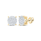 10K Yellow Gold Luxury Diamond Cluster Earrings - Splendid Jewellery
