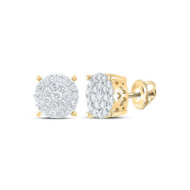 10K Yellow Gold Luxury Diamond Cluster Earrings - Splendid Jewellery