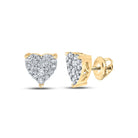 10K Yellow Gold Round Diamond Cluster Earrings Gift Edition - Splendid Jewellery