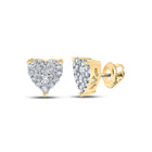 10K Yellow Gold Round Diamond Cluster Earrings Gift Edition - Splendid Jewellery