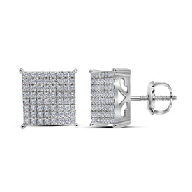 10K White Gold Elegant Stud Earrings with Diamond with Elegant Styling - Splendid Jewellery