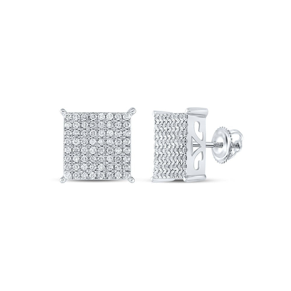10K White Gold Elegant Stud Earrings with Diamond with Elegant Styling - Splendid Jewellery