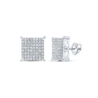 10K White Gold Elegant Stud Earrings with Diamond with Elegant Styling - Splendid Jewellery